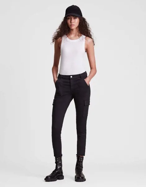 Черные зауженные джинсы AllSaints Duran-Черный цвет