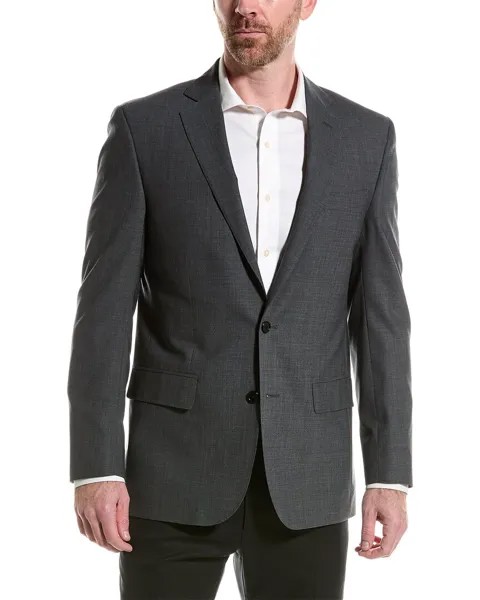Костюмный пиджак классического кроя из смесовой шерсти Brooks Brothers, серый