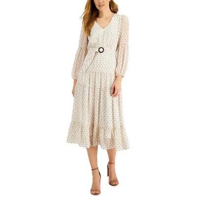 Женское шифоновое свадебное платье миди с длинными рукавами Taylor Petites BHFO 1957