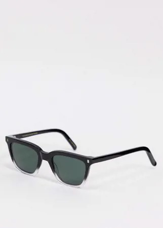 Квадратные солнцезащитные очки унисекс в оправе с градиентом от черного до прозрачного цвета Monokel Eyewear Robotnik ECO-Черный