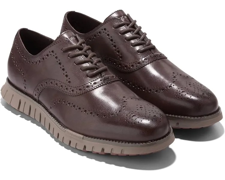 Оксфорды Cole Haan Zerogrand Remastered Wing Tip Unlined, цвет Dark Chocolate/Irish Coffee