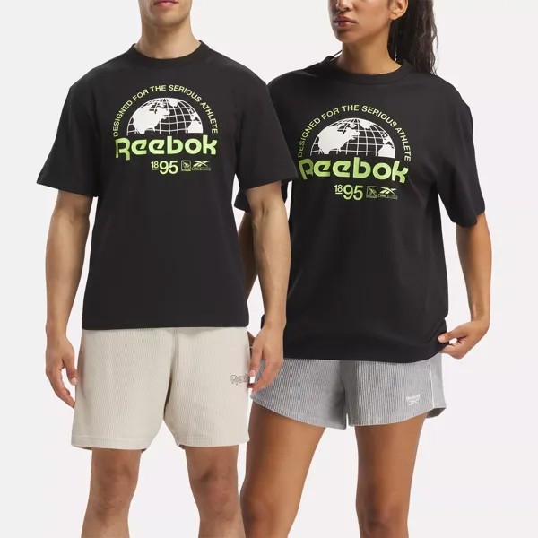 Футболка Reebok Globe с графической серией, черный