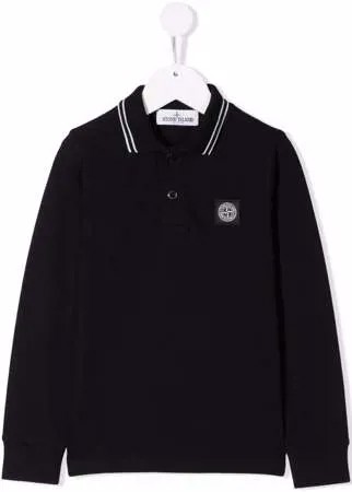 Stone Island Junior рубашка поло с нашивкой-логотипом