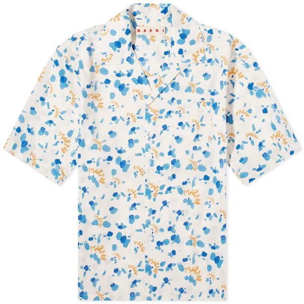 Рубашка Marni Dripping Flower Short Sleeve Vacation, цвет Stone White