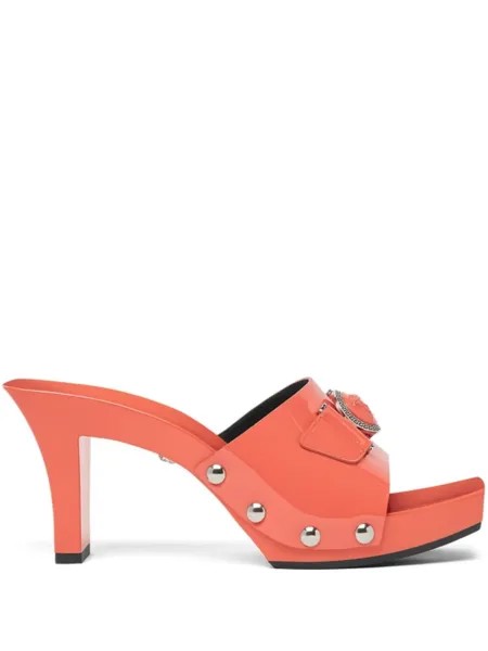 Versace лакированные мюли с логотипом DG, розовый