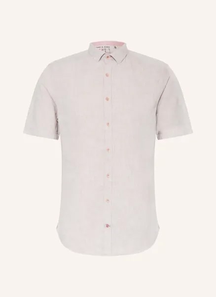 Рубашка прямого кроя с короткими рукавами из льна Colours & Sons, бежевый