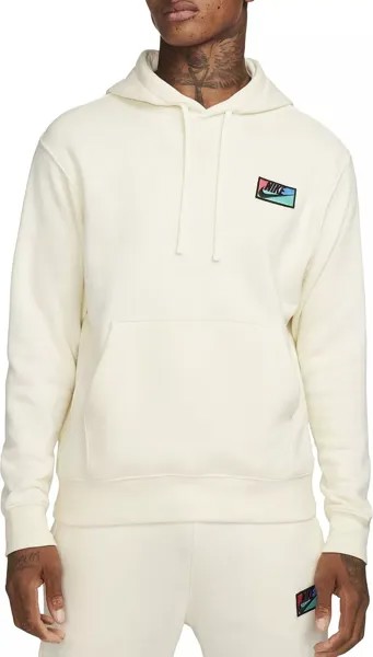 Мужской пуловер с нашивками Nike Club из флиса с капюшоном