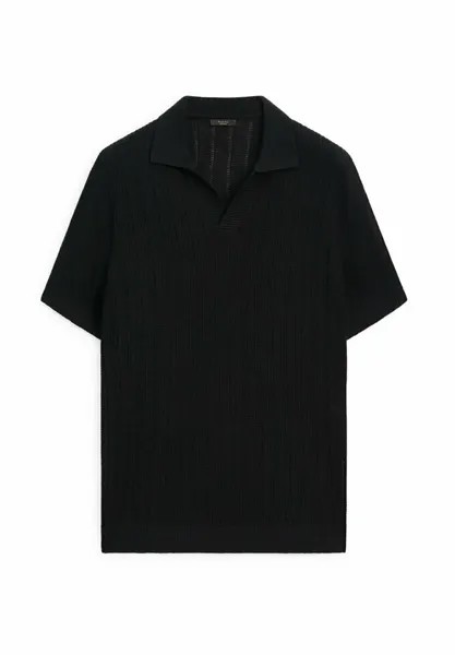 Поло SHORT SLEEVE Massimo Dutti, черный