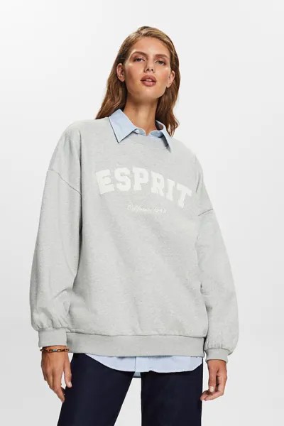 Толстовка свободного кроя с логотипом Esprit, серый