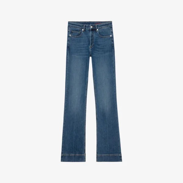Расклешенные джинсы Vincente из эластичного денима со средней посадкой и вышитым логотипом Zadig&Voltaire, синий