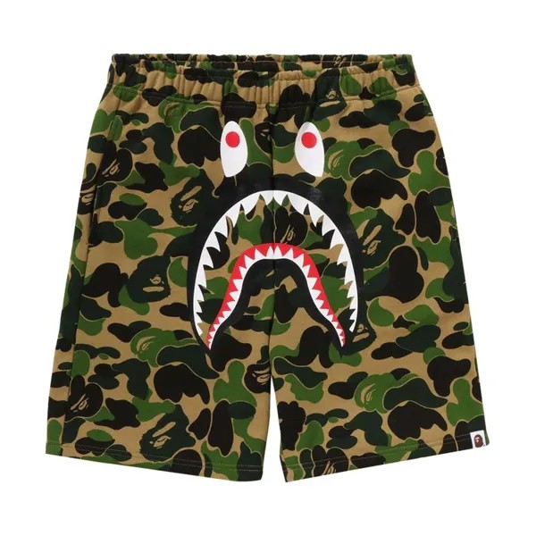 Шорты BAPE ABC Camo Shark Sweatshorts, зеленый