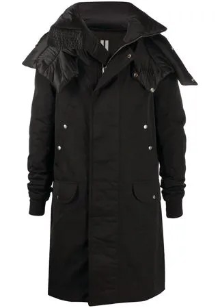 Rick Owens длинное пальто с косым воротником