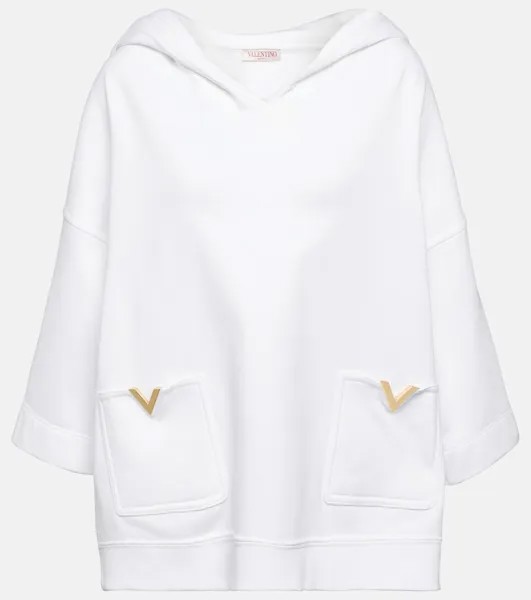 Худи vgold из хлопкового джерси Valentino, белый