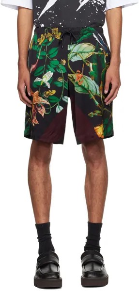 Черные шорты с принтом Dries Van Noten