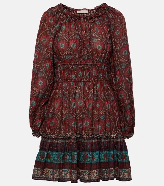 Мини-Платье Val с цветочным принтом и объемными рукавами Ulla Johnson, мультиколор