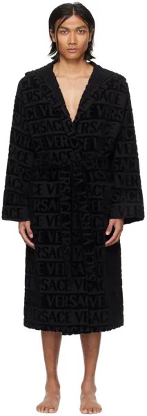 Черный сплошной халат Versace Underwear, цвет Black
