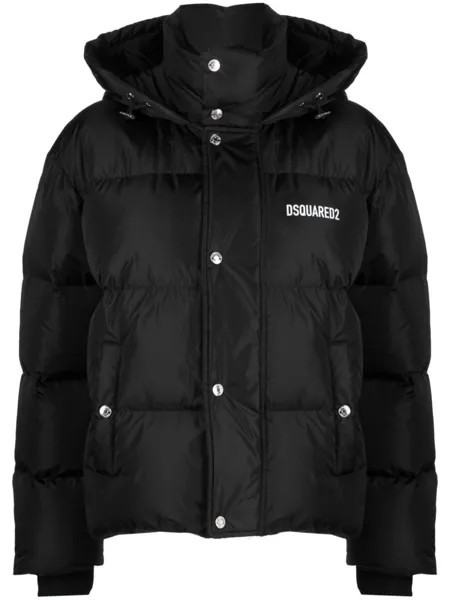 Dsquared2 пуховик с логотипом, черный