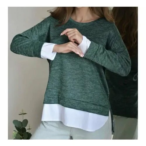 Пуловер, размер 54-56, зеленый