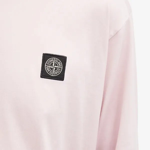 Stone Island Футболка с длинными рукавами и нашивкой, розовый