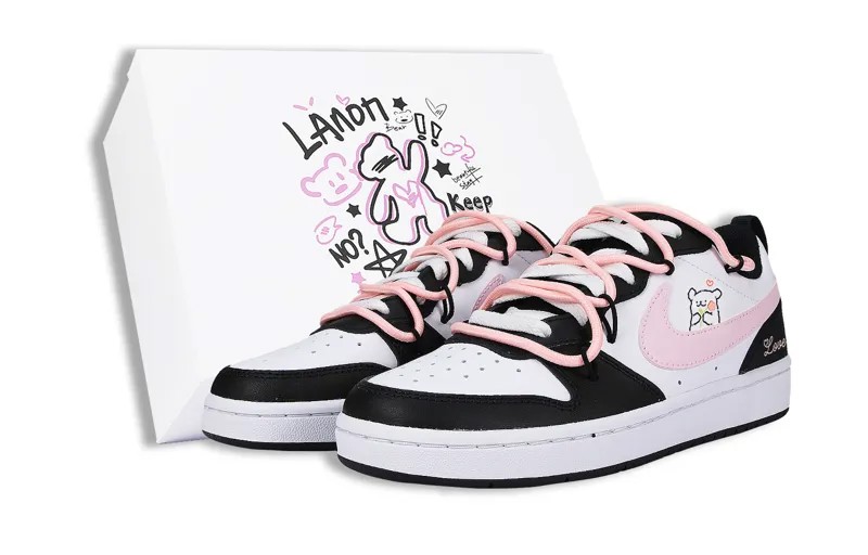 Кроссовки Nike Court Borough Skateboarding Shoes Women's Low-top Pink, белый