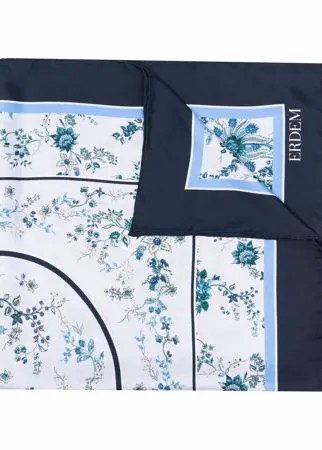 Erdem шелковый платок с цветочным принтом