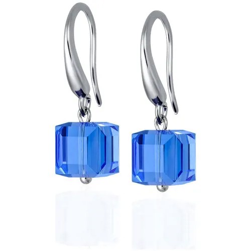 Яркие синие ювелирные серьги с кристаллами Swarovski