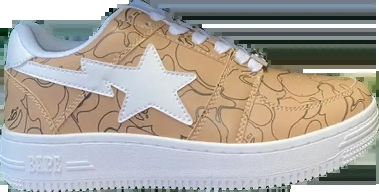 Кроссовки Wmns Bapesta Lined Camo - Beige, коричневый