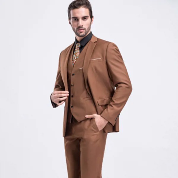 Стильная куртка + брюки + жилет Европейский 2020 новый мужской деловой Тонкий костюм на одной пуговице свадебное платье 3 предмета блейзеры па...