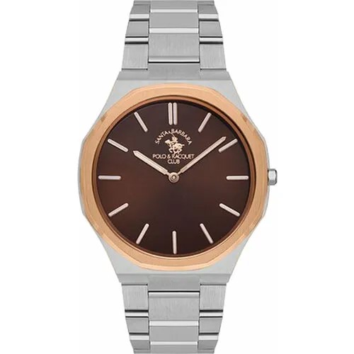 Наручные часы SANTA BARBARA POLO & RACQUET CLUB, коричневый, серебряный