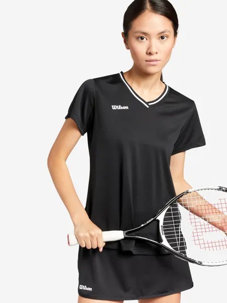 Футболка женская Wilson Team II V-Neck, Черный, размер 44