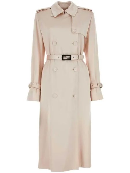 FENDI шелковый тренчкот, нейтральный цвет
