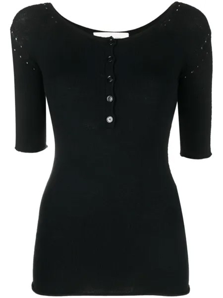 Sportmax трикотажная рубашка хенли, черный