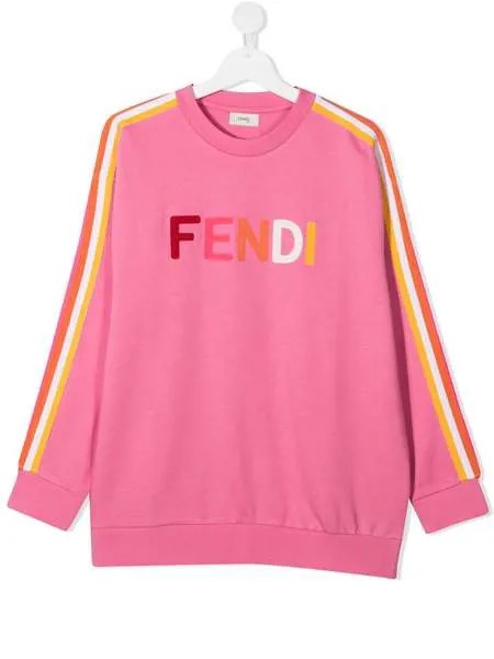 Fendi Kids толстовка с контрастными полосками