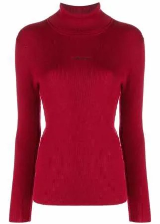 Calvin Klein Jeans джемпер в рубчик с вышитым логотипом