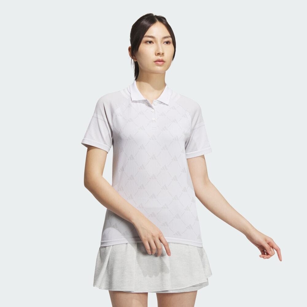 Поло Adidas PRIMEKNIT Side-Seamless Monogram Short-Sleeve Polo Shirt, белый