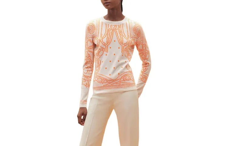 SS23 Кашемировый свитер женский бежевый Hermes
