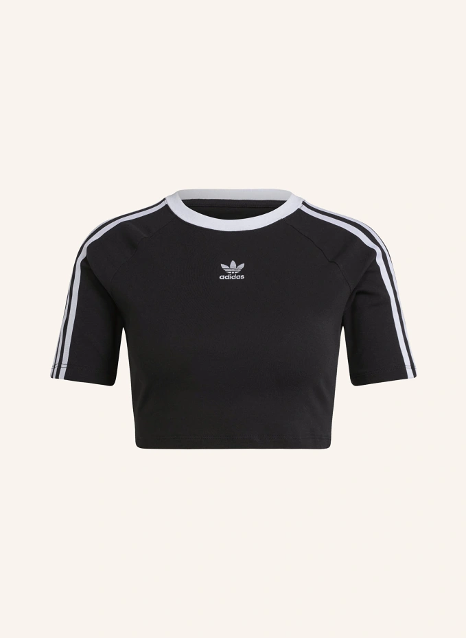 Укороченная рубашка Adidas, черный