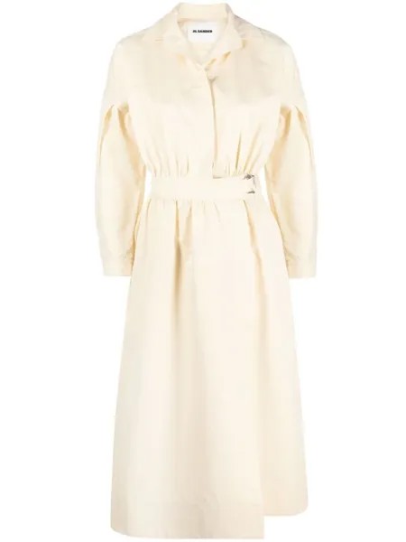 Jil Sander платье миди с поясом, нейтральный цвет