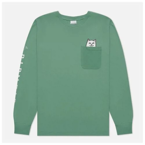 Мужской лонгслив Ripndip Lord Nermal Pocket зелёный, Размер M