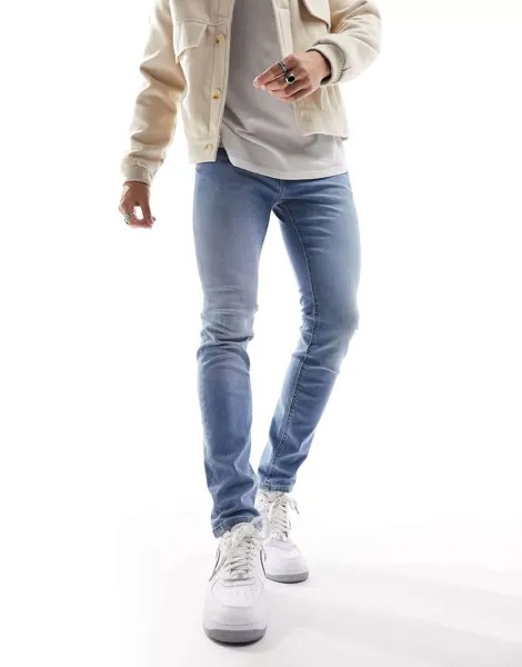 Голубые джинсы скинни Jack & Jones liam
