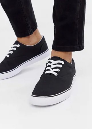 Черные кеды на шнуровке ASOS DESIGN-Черный