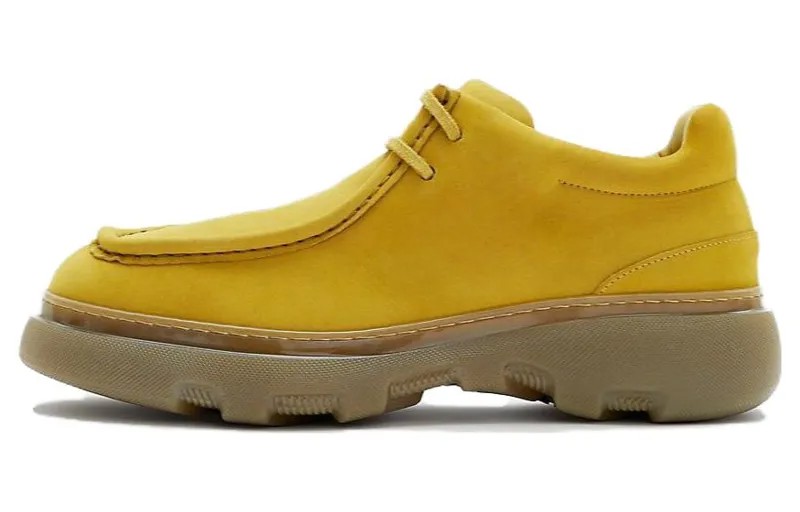 Кроссовки Burberry Nutbuck Creeper Leather Derby Shoes, желтый