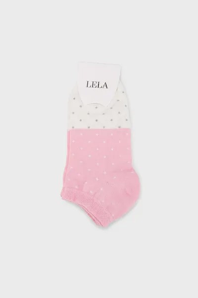 Мягкие хлопковые вязаные носки с рисунком 0070003 Lela, средний розовый