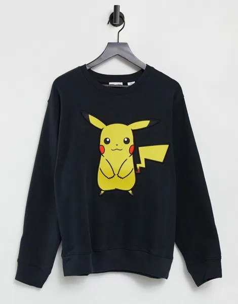 Черный свитшот в стиле унисекс с большим принтом Пикачу Levi's x Pokemon-Черный цвет