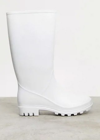 Белые матовые резиновые сапоги ASOS DESIGN Genie-Белый