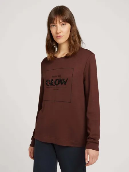 Свитшот женский TOM TAILOR 1028836 коричневый XL