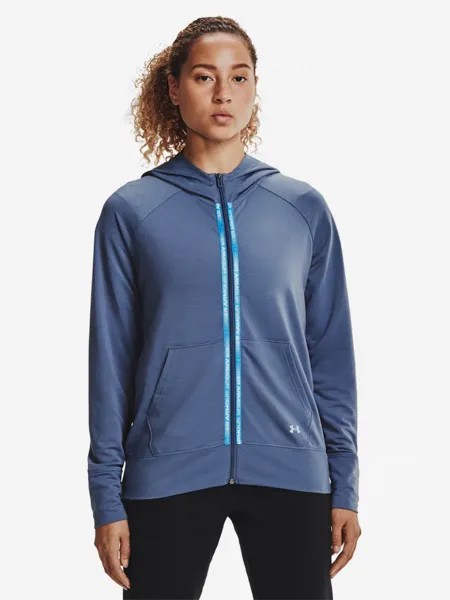 Куртка легкая женская Under Armour Rival Terry Taped FZ Hoodie, Синий