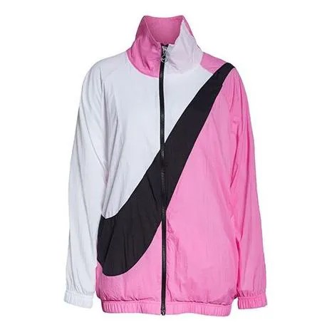 Куртка спортивная тканая с логотипом-галочкой тканая куртка белая Nike, розовый