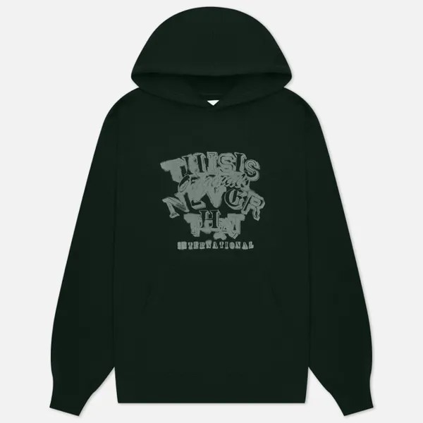 Мужская толстовка thisisneverthat Blurred Hoodie зелёный, Размер M