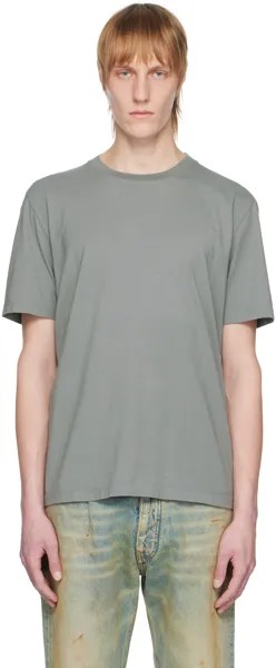 Футболка цвета хаки с круглым вырезом Maison Margiela